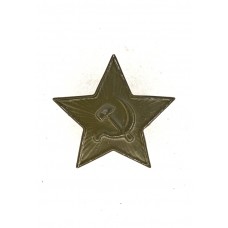 Звезда-Кокарда РККА, 34 мм, военного времени, цвет ХАКИ.